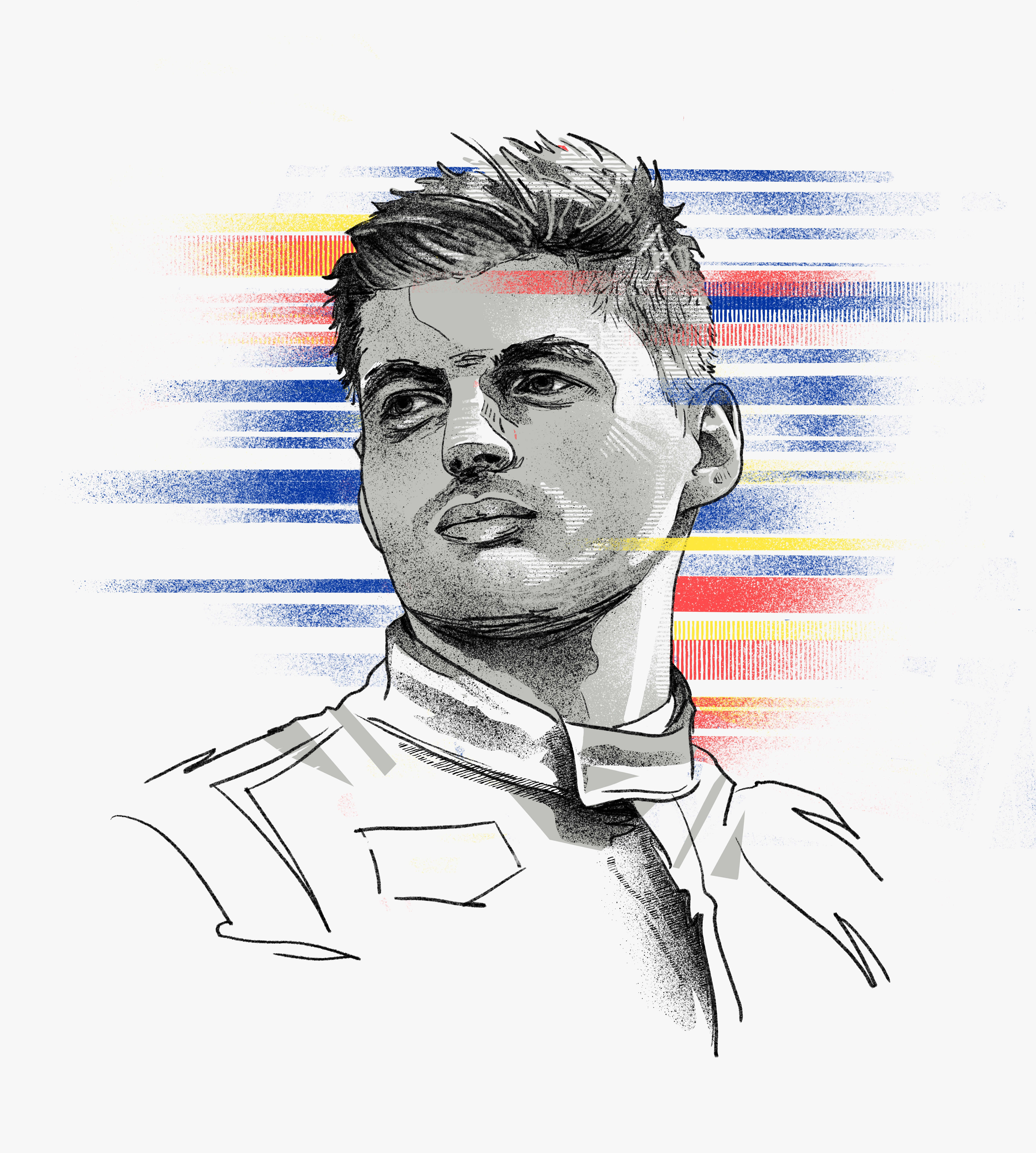 Max Verstappen-F1 Red Bull Driver digital illustration f1 driver f1 racing illustration max verstappen racing red bull sports racing
