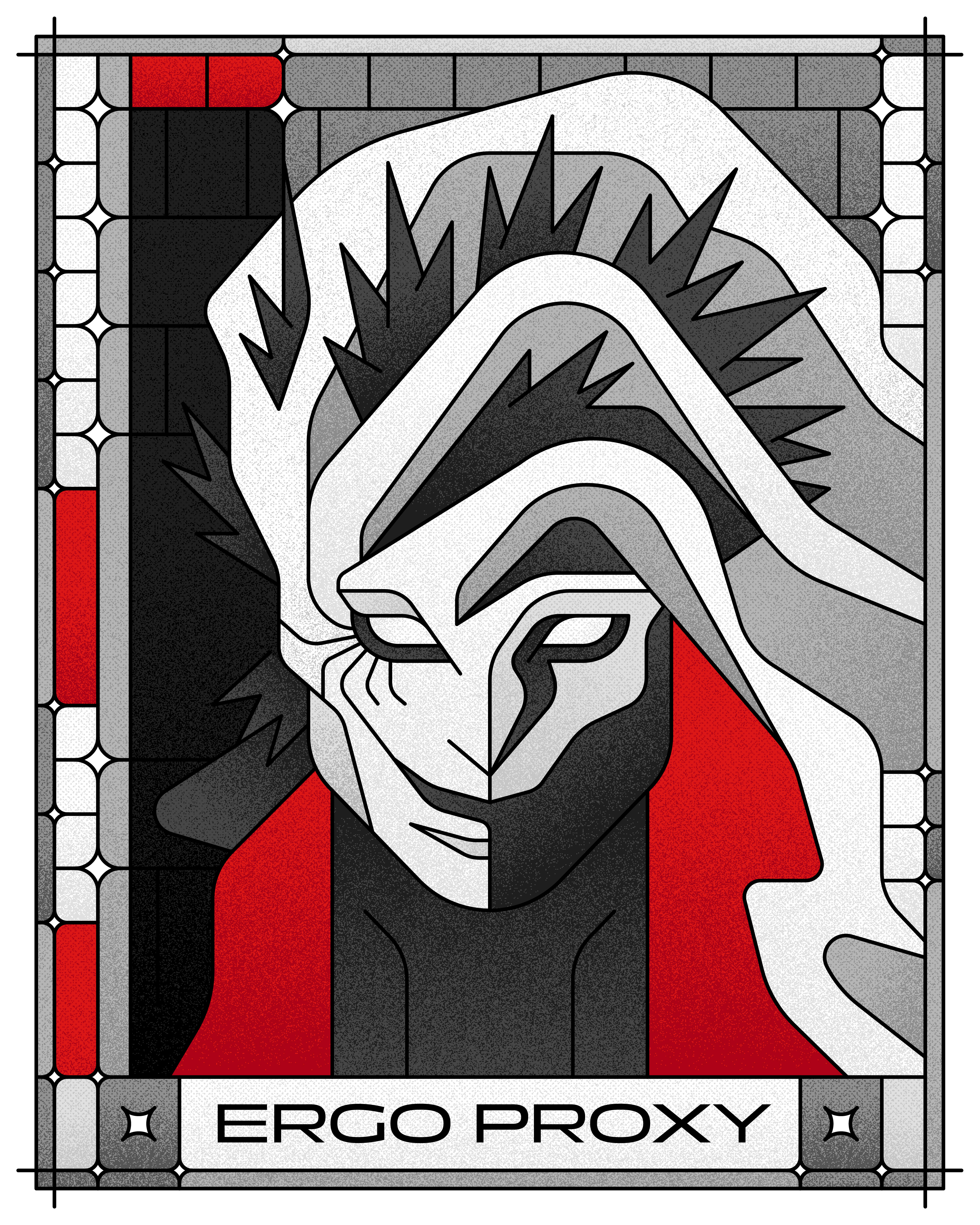 Ergo Proxy (TV Series 2006) anime anime poster characterdesign dark anime design ergo proxy ergo proxy anime graphicdesign illustration lineart otaku poster poster design proxyone vector