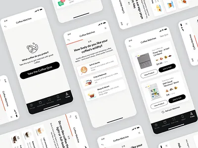Spinn Coffee Quiz branding coffee coffee quiz design figma mobile app mobile design mobile ui quiz spinn ui user interface ux ux ui web design