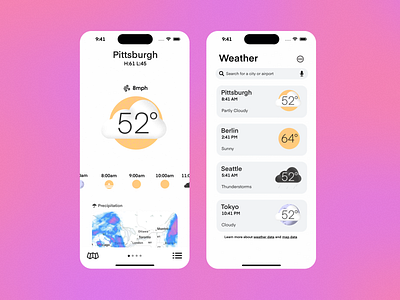 iOS Weather App Redesign branding concept design graphic design illustration logo procreate redesign ui