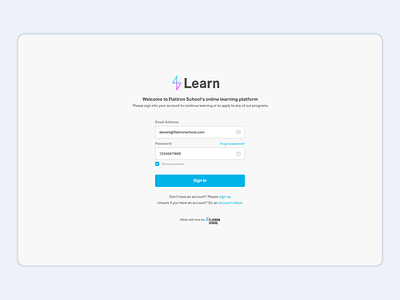 Learn.co sign in page log in log in page product design sign in ui ui design ux ux design web app