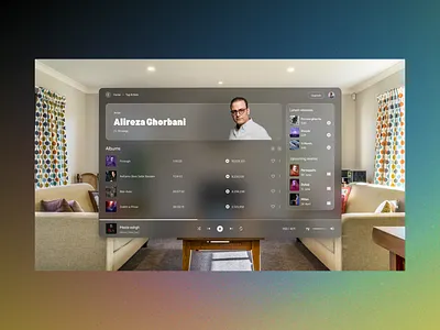 🕶️ Spatial Music Player UI – Designed for Apple Vision Pro interface iran ui