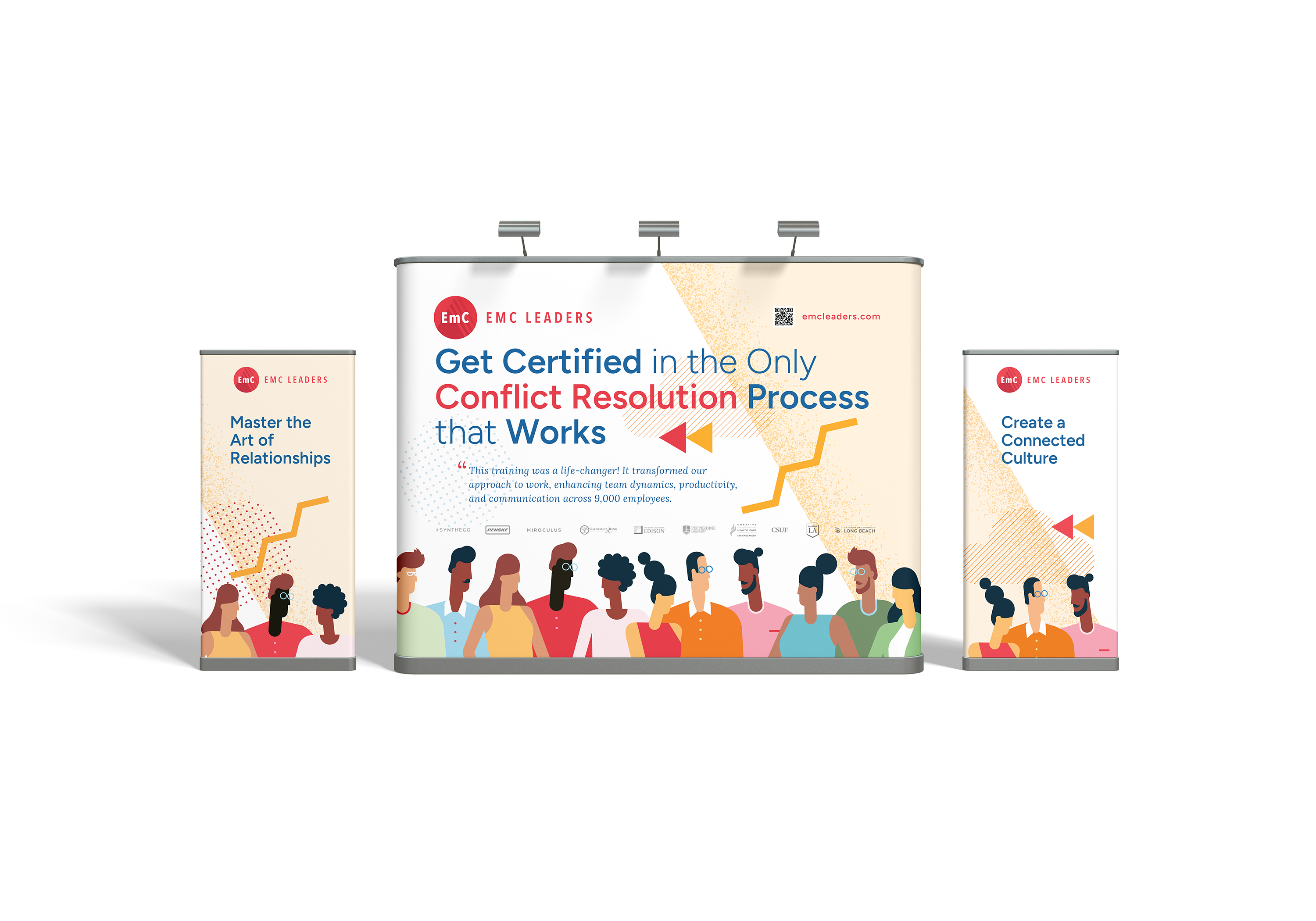 Booth Design banner design booth design branding character design conference booth exposition illustration layout logo print design vector based