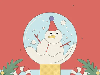 Christmas Ball 2d animation christmas christmas ball chupa chups illustration motion design motion graphics snow snowglobe
