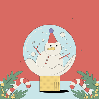 Christmas Ball 2d animation christmas christmas ball chupa chups illustration motion design motion graphics snow snowglobe