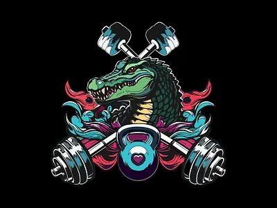 ILLUSTRATION - SPORT - ALLIGATOR alligator animal animals app branding crocodile design fit fitness fox gaming illustration logo sport ui