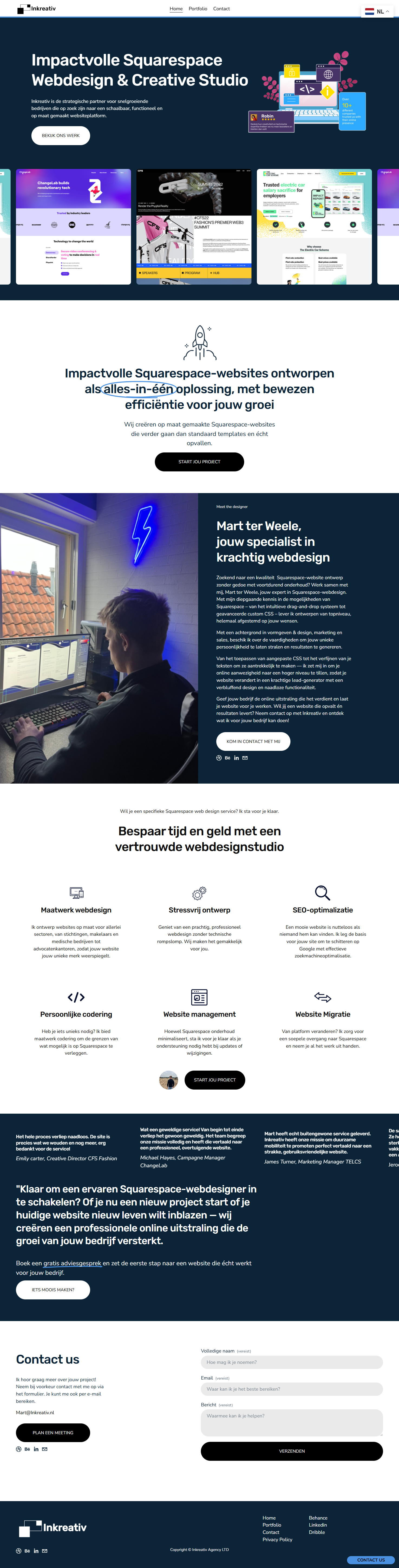 Inkreativ Site Creation branding graphic design squarespace ui ux webdesign webdevelopment