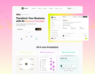 AI Chat Landing Page - Towhid aichat aiplatfrom aiux chatbotui cleanui figmadesign framer landingpagedesign lightmodeui moderndesign productlanding responsivedesign saasdesign startupdesign techui uiinpriation uxuidesign webappdesign webdesign