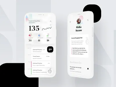 Mobile Design for LSAT ai android app design data vizualization graphic design ios mobile design predicted score testing tutor ui ui design ux ux design visual design