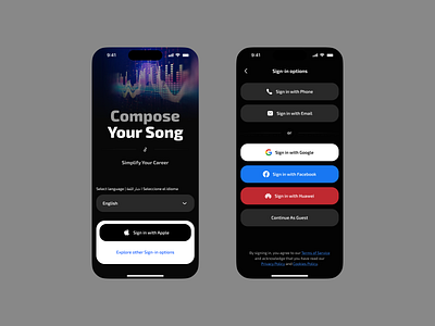 Sign In app design clean ui figma graphic design login minimal mobile mobile app modern ui music sign in ui ui design user experience user interface ux ux design uxui welcome