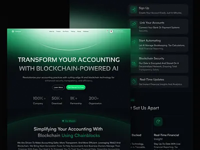 ChainBook - AI & Blockchain Accounting Based Website accountant accounting artificial intelligence blockchain figma landing page landing page design ui uiux uiux design uiuxdesign web 3 web design website