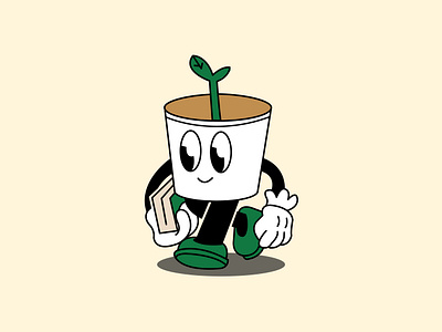 Potty Illustration cartoon flat illustration plant pot vector