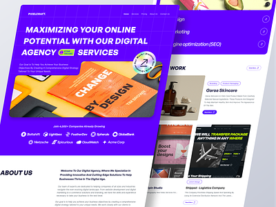 PixelCraft - Digital Agency Landing Page agency clean design digital digital agency digital marketing landing page seo studio ui ui design web design website
