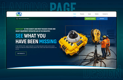 Website Redesign For Logistics Safety Company blue and green website figma home page landing page logistic minimal security camera ui website