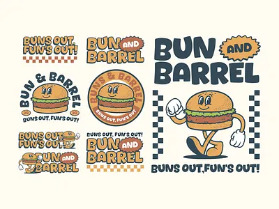 Bun And Barrel Branding Package branding design graphic design illustration logo mascot mascot logo mountain nature vector vintage