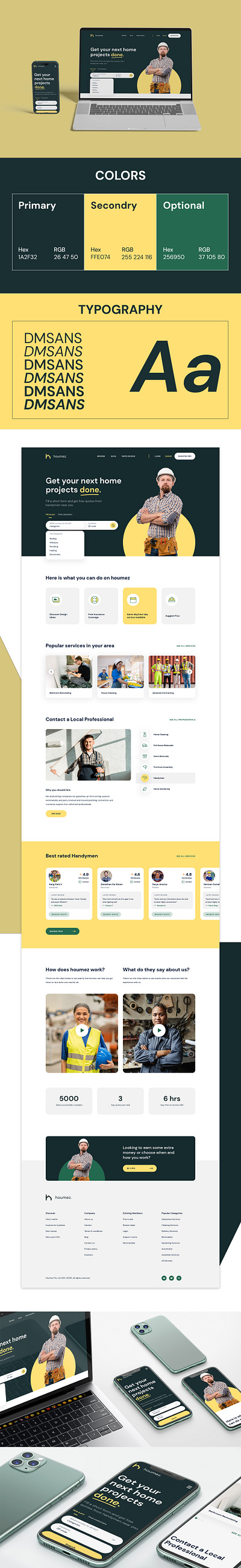 Houmez, Labour Services Web App app design branding design graphic design illustration ui ui design uiux ux ux design