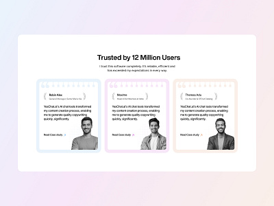 Testimonial Section, AI Chat Website - Towhid aiux aiwebsite chatbotdesign clientfeedback landingpageu saasdesign socialproof testimonialsection trustbuilding userexperience userreviews uxuidesign webcomponent webdesign
