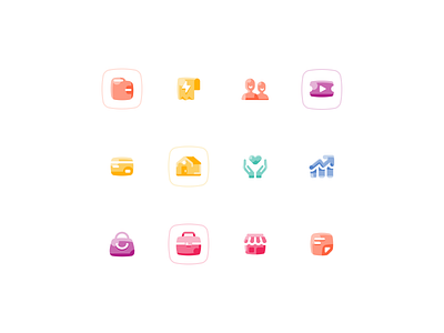 Candy Icons bills business candy card charity debit design finance gradient icon icon sets illustration investment shop social store ticket ui vector wallet