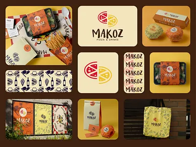 Makoz Pizza & Drinks - Logo Design brand identity branding business logo design flat logo graphic design logo professional logo
