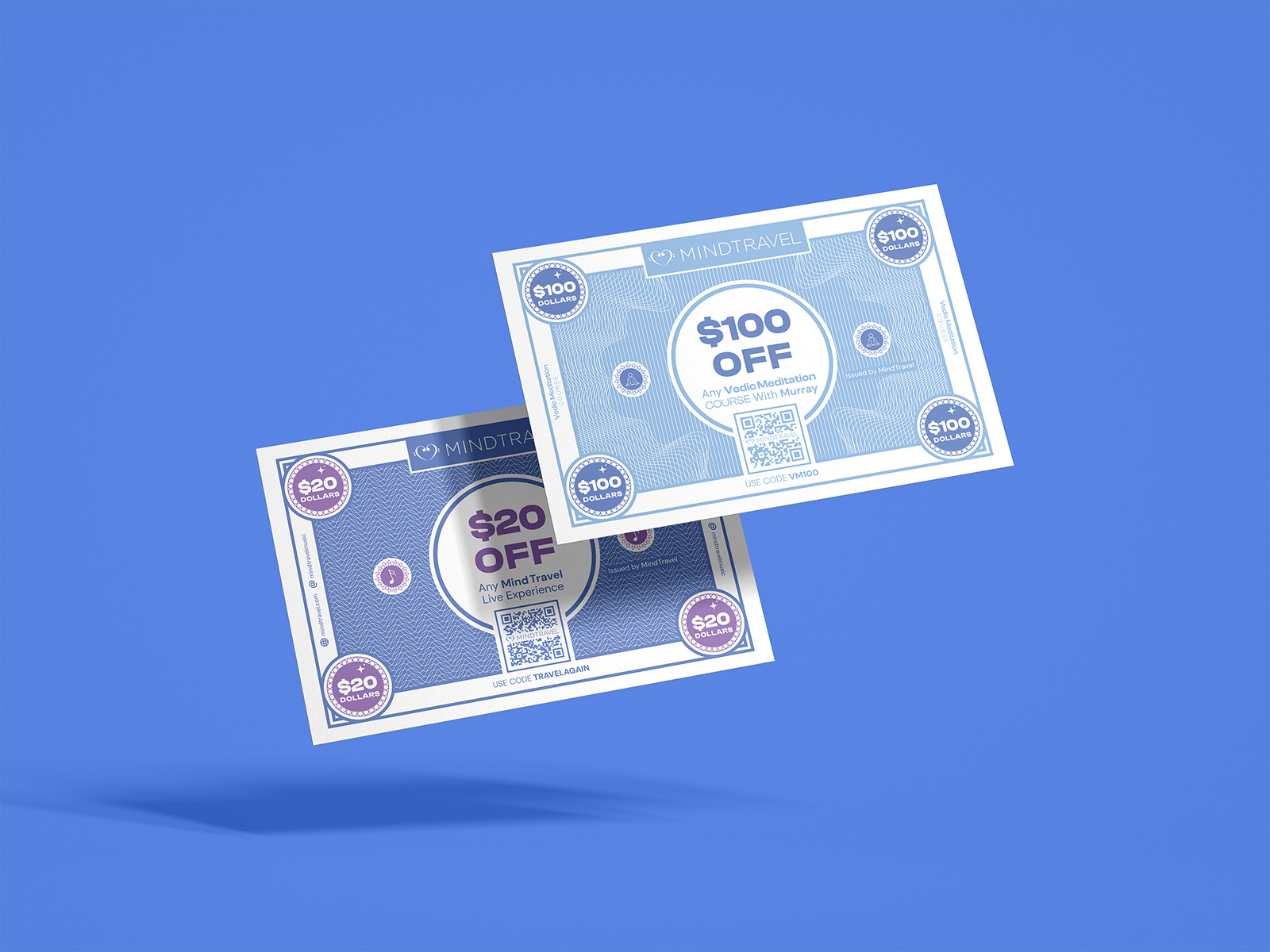 "Banknote-style" Postcards abstract banknote bill branding collateral discount music organic pattern postcard print promotion vector yoga