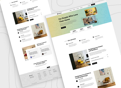 Furnilux Interior Design branding design figma illustration landing page ui uiux ux webdesign website