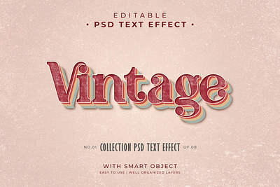 Editable Vintage Text Effect Psd Style insignia instant label logo oldies photoshop retro text effect vintage