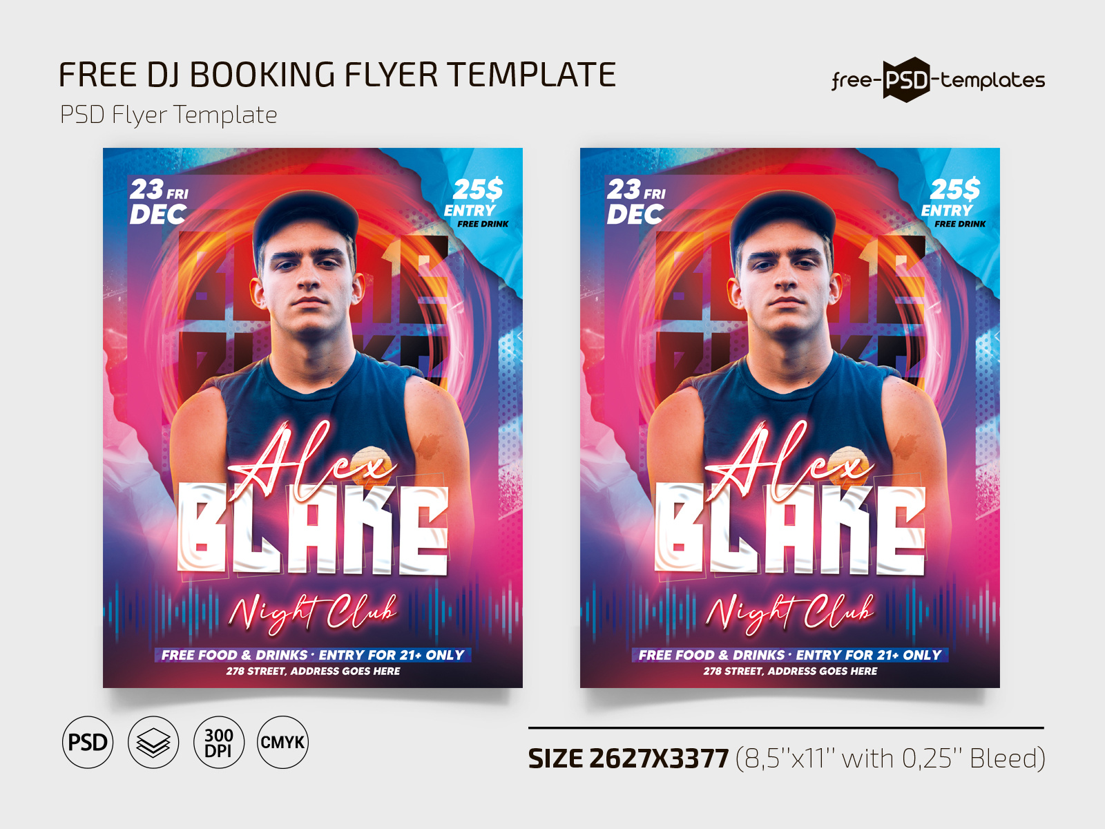 Free DJ Booking Flyer Template + Instagram Post (PSD) by Free PSD ...