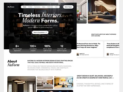 Interior design studio Landing page design design studio interior design studio landing page landing page design modern landing page product design studio studio landing page ui ui design uiux ux design web design web designer website website design