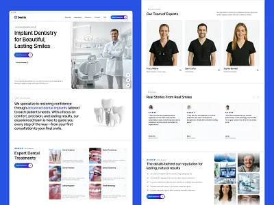 Dental implant website design dental ui design web design website design