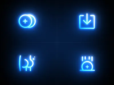 Shiny Icons ass icon crypto icons glow glowing icons graphic design icon icon design illustration shiny icons