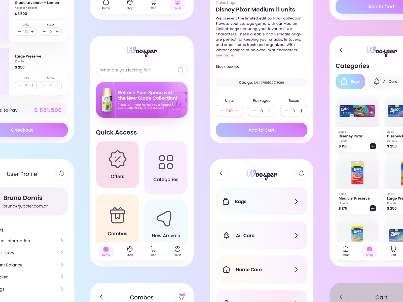 Wosper - B2b App Design app b2b branding icons illustration mobile first motion graphics ui ux visual design wireframes