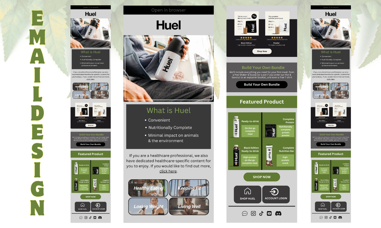 Email Template Design for Huel branding branding design digital marketing email campaign design email design email marketing email marketing template email newsletter design email template email template design graphic design klaviyo email templates landing page design mailchimp email design mailchimp email template newsletter design newsletter template popup form design signup form design template design