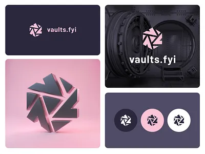 vaults.fyi 3d blockchain branding crypto cryptocurrency design logo money safe vaults vaults.fyi