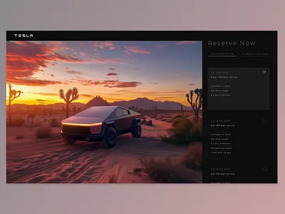 PREORDER UI | TESLA automobile automotive branding car clean cybertruck design desktop graphic design illustration logo preorder product design product page reserve tesla ui website