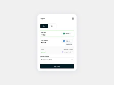 Onramp widget figma ui uiux web3