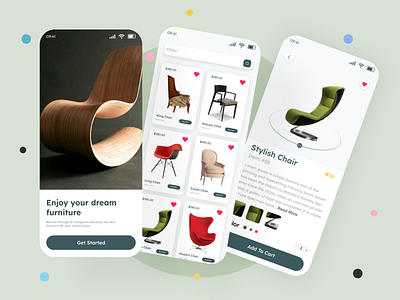 Furniture - Mobile App Design app chair ecommerce furniture mobile app design modern product shoping table ux ui