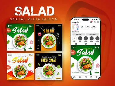 Salad Social Media Instagram Post Design
