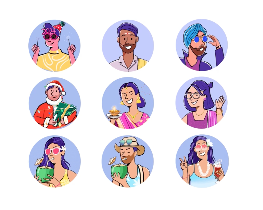 Profile Avatars app avatars character design illustration illustration ux ui vector