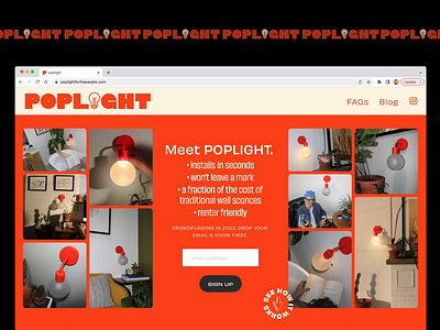 POPLIGHT Landing Page art direction branding bright colors design landing page modern web design motion graphics ui ux web design website website design