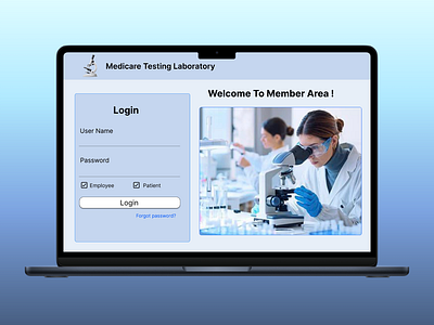 💉 Medicare Laboratory System – Web App UI labmanagementsystem uiuxdesign webappdesign