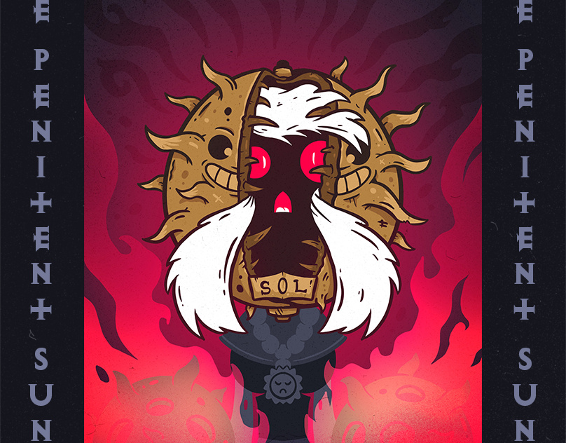 The Penitient Sun - Fatum Miserum Game Poster animation board brand branding card cartoon character comic cuphead design disney game graphic design hero horror illustration logo movie rubberhose ui