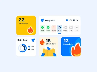 Daily Goal & Streak Widgets ✨ app dailygoal ios progress streak tracker uidesign widget widgetdesign