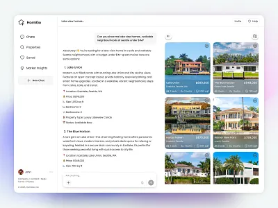 Homigo - List of properties by Ai ai ai agent ai assistance ai conversation apartments buy home buy property chatboat home investment list of properties property real estate real estate dashboard real estate website residence saas website