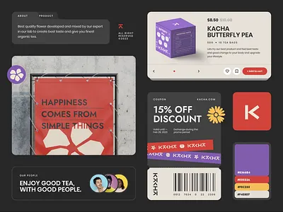 KACHA - Brand Guideline brand identity coffee fnb branding healthy drink logo design logotype minimalist mock up design modern packaging design simple slabpixel social media tea tea logo tea packaging