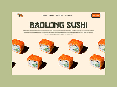 Baolong Sushi food restaurant retro sushi ui ui design ui ux web website website design