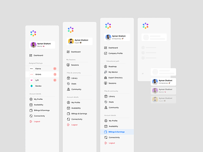 Sidebar Navigation 🚀 app clean ui dashboard design entrepreneur expert founder ksa light mentor menu navbar navigation qewam side bar sidebar startup ui ux web