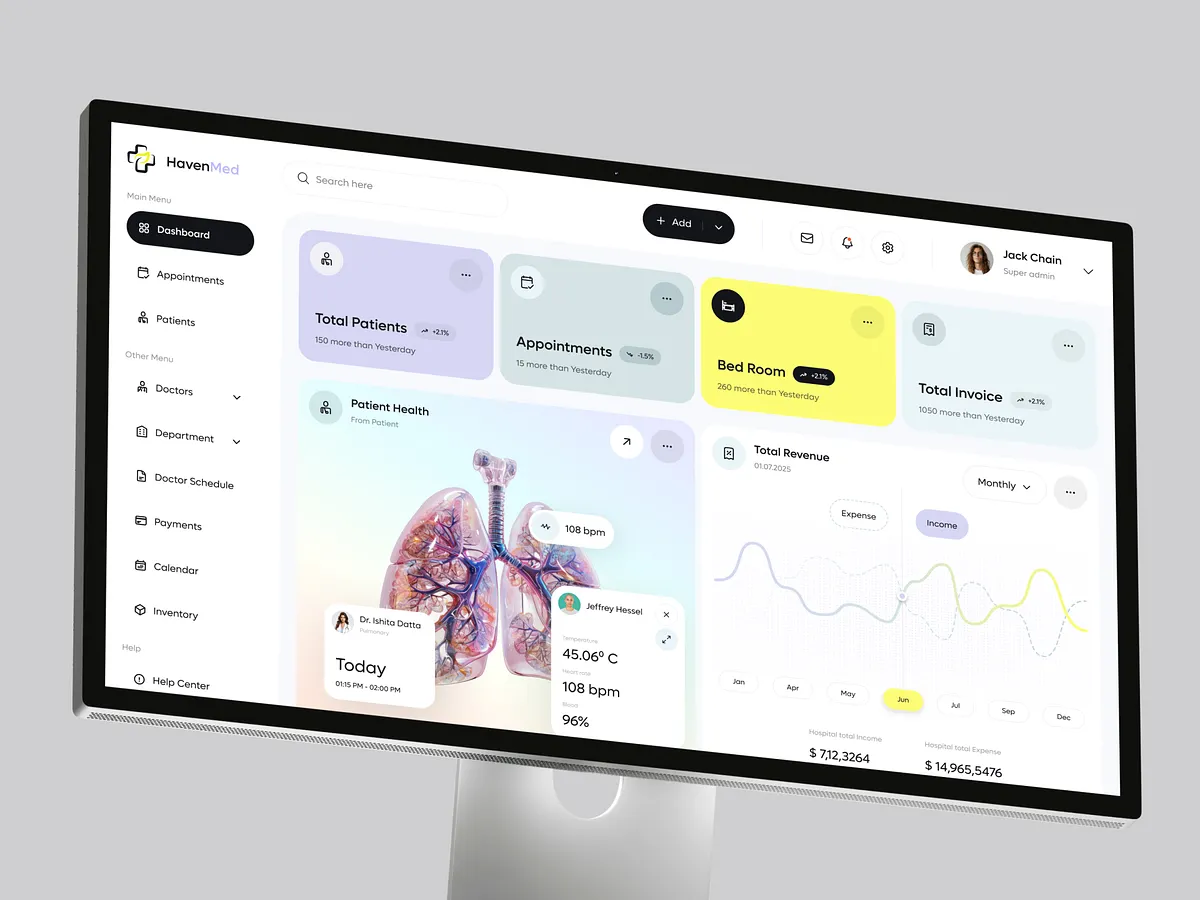 Browse thousands of Hospital Management System UI Design images for ...