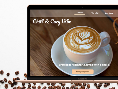 ☕ Coffee Shop Web UI – Chill & Cozy Vibe coffeeshop dribbble minimalui uxdesign webdesign