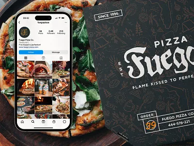 Fuego Pizza branding graphic design illustration logo typography