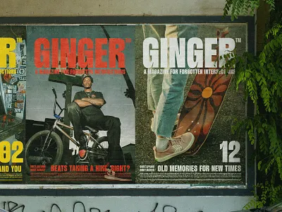 GINGER bold typography branding graphic design illustration minimal design retro color palette sans serif typography